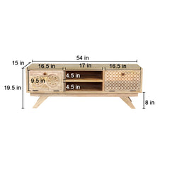 Dravidian Solid Wood TV Unit - Fabuliv