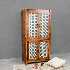 Raison Hand Painted 2 Door Wardrobe - Fabuliv