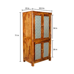 Raison Hand Painted 2 Door Wardrobe - Fabuliv