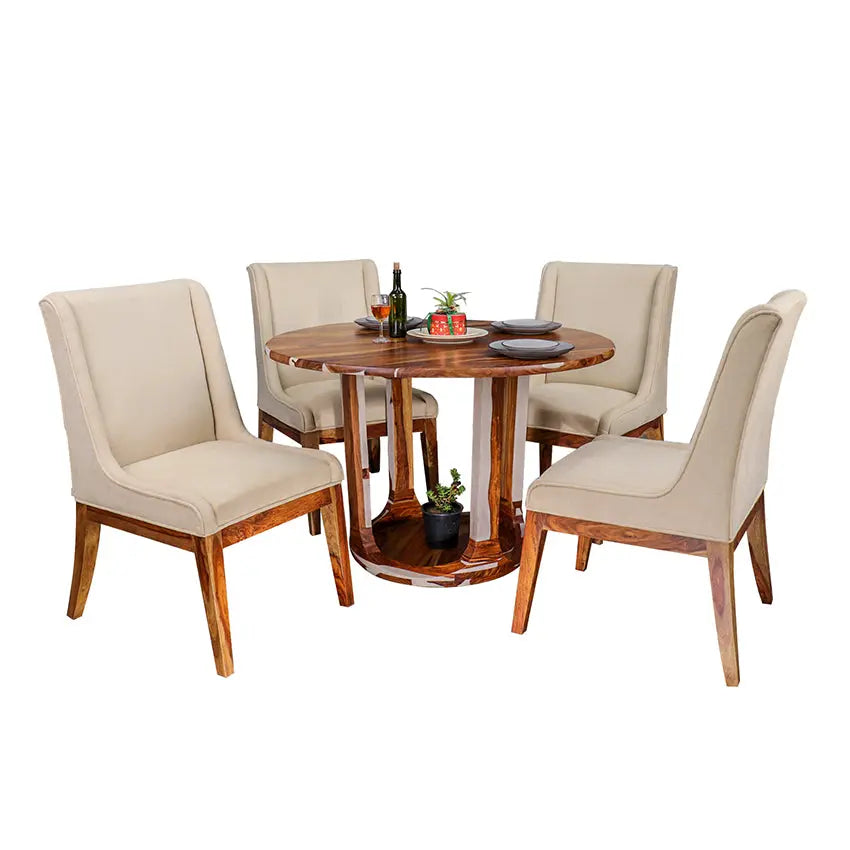 Solid Wood Four Seater Dining Set