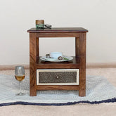 Covelo Solid Wood Bedside Table with Single Drawer