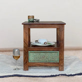 Aster Solid Wood Bedside Table with Single Drawer