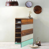 Olive Solid Wood Cabinet with Door - Fabuliv