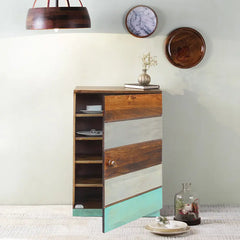 Olive Solid Wood Cabinet with Door - Fabuliv