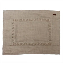 Thick slub self Embroidery Coupling Table Mat set of 6 - Fabuliv