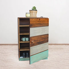 Olive Solid Wood Cabinet with Door - Fabuliv
