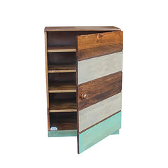 Olive Solid Wood Cabinet with Door - Fabuliv
