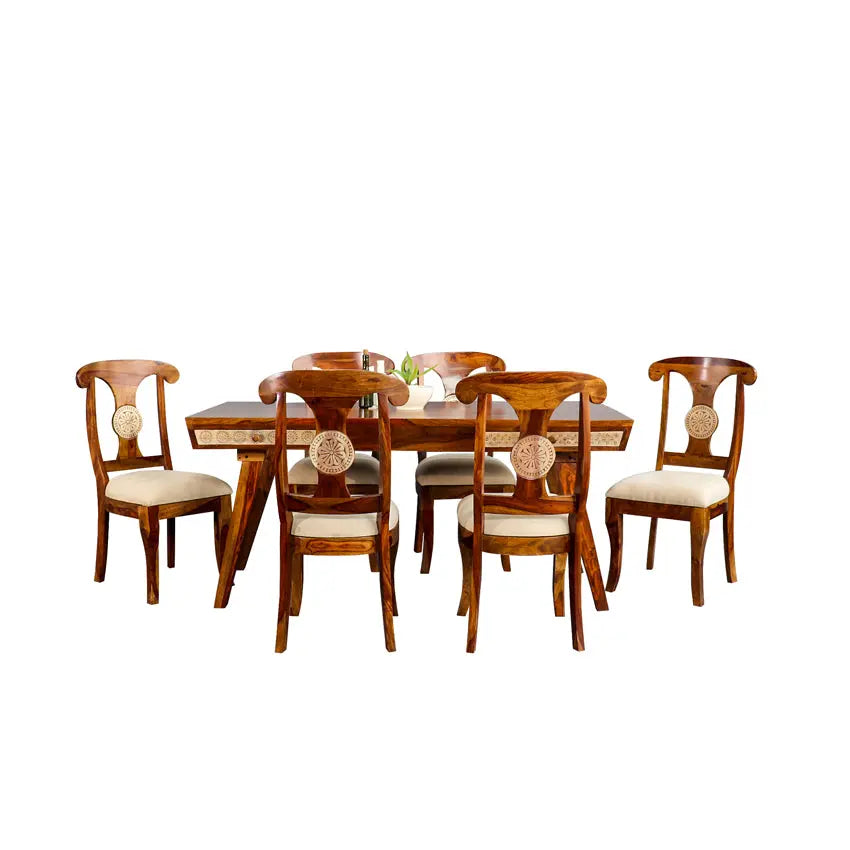 Buckwheat Handcarved Dining Table Set