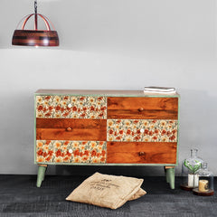 Alabaster White Hand Painted Cabinet