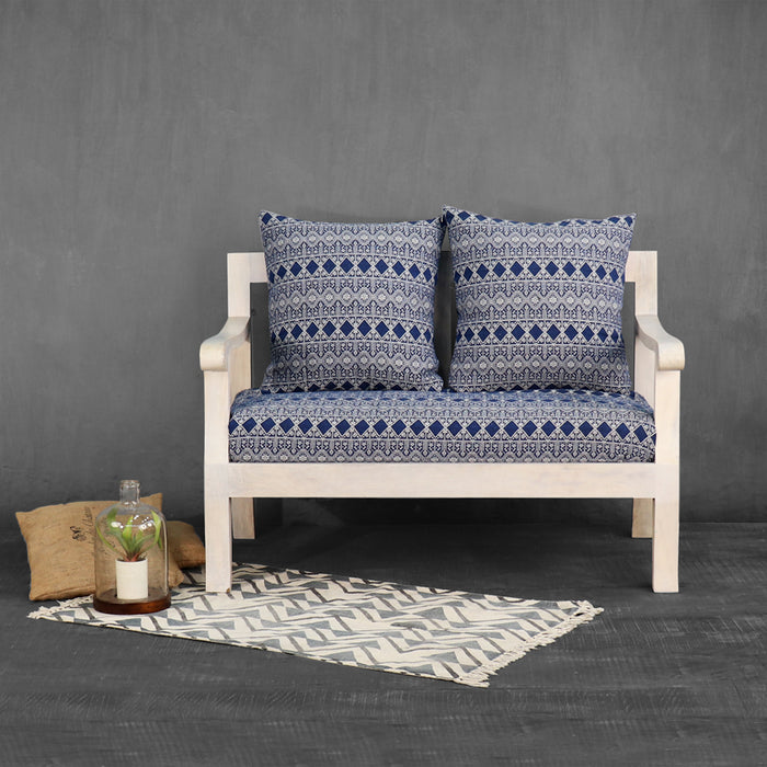 Moroccan Blue Two Seater Sofa - Fabuliv