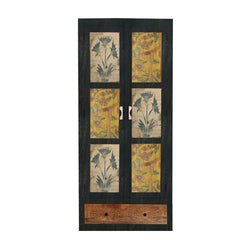 Black Beauty 2 Door Wardrobe with Wheel Castor - Fabuliv