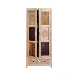 Manella Handcarved 2 Door Wardrobe - Fabuliv