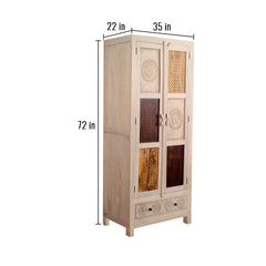 Manella Handcarved 2 Door Wardrobe - Fabuliv