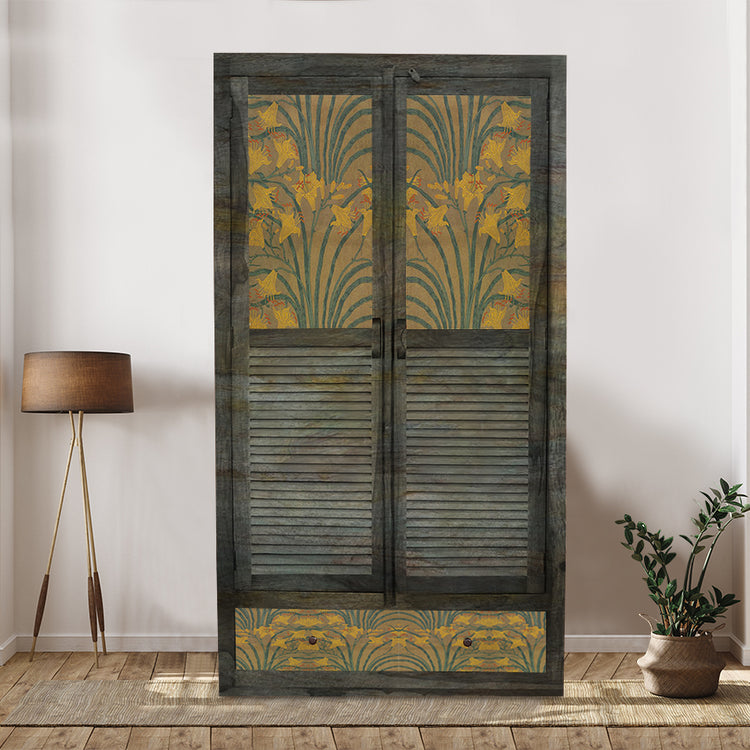 Lily 2 Door Wardrobe with Wheel Castor - Fabuliv