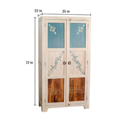 Athens Solid Wood 2 Door Wardrobe - Fabuliv