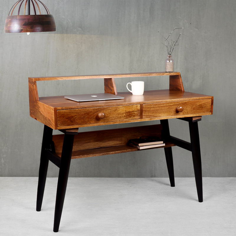 Austin Mid-Century Study Table with two Drawers