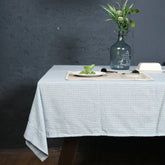 Foggy Blue Checkered Table Cloth