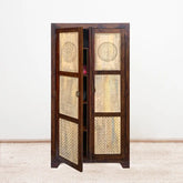Dravidian Hand Carved Solid Wood 2 Door Wardrobe