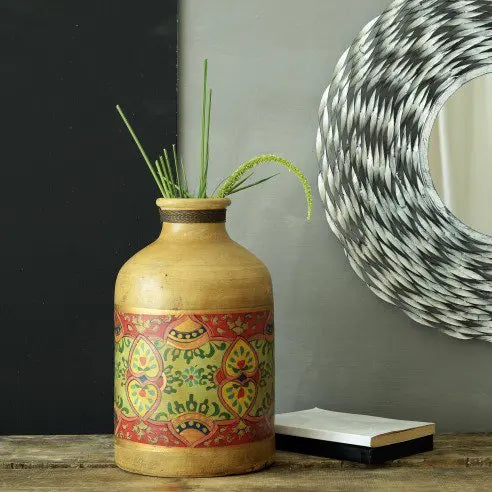 Buy Floral Hand painted Teracotta Vase online