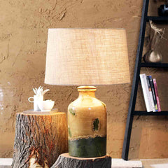Sophia Green Antique Half Glossy Table Lamp