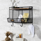 Modern Industrial Black Bath Wall Shelf