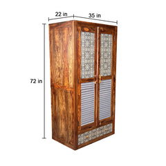 Felice Solid Wood Wardrobe - Fabuliv