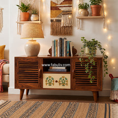 Cynthia Hand Painted TV Unit in Sheesham Wood