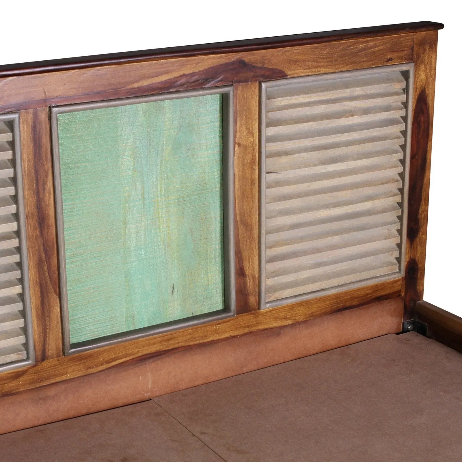 Horace Solid Wood Bed in vintage Finish with Storage