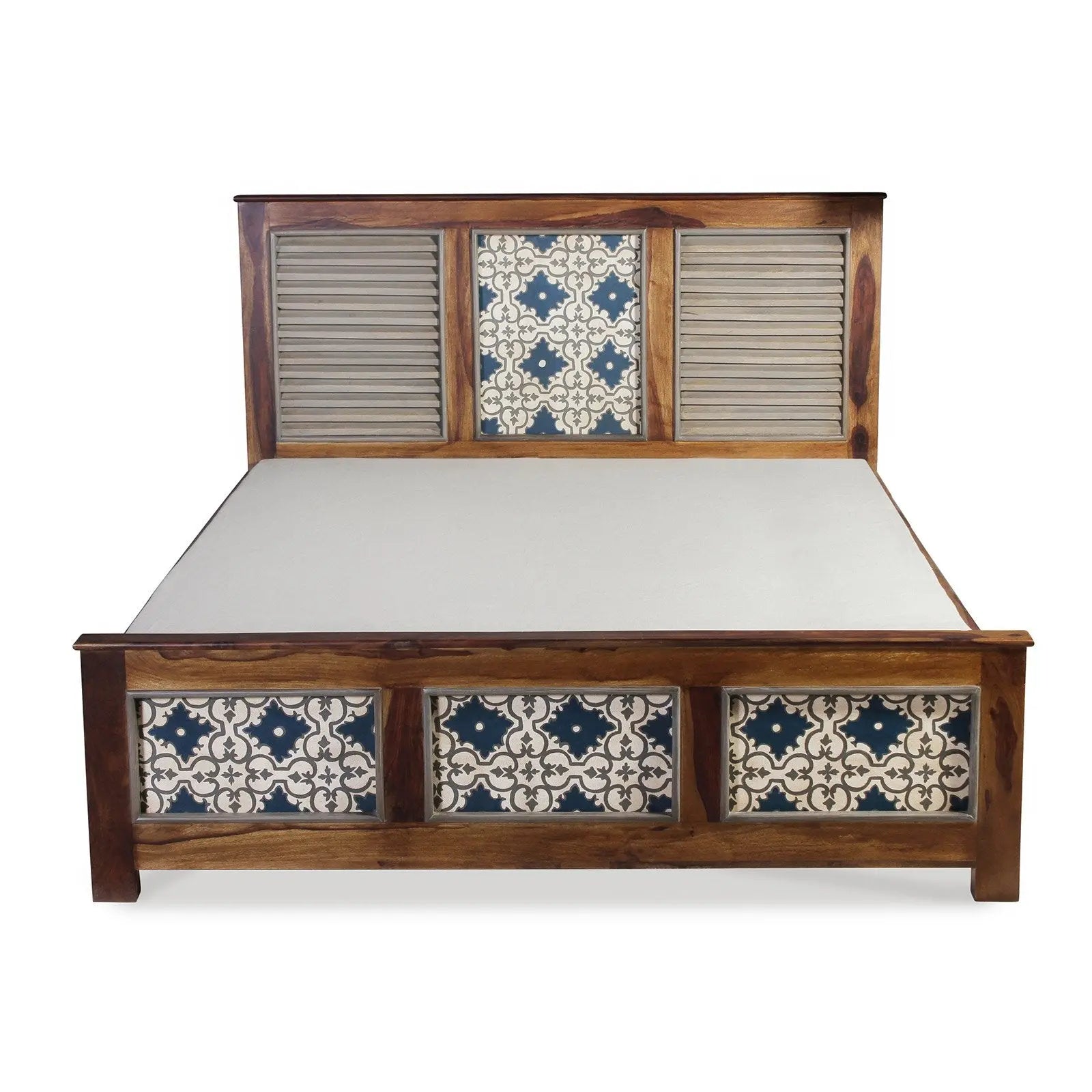 Kolam Hand Painted Solid Wood Bed