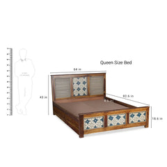 Kolam Hand Painted Solid Wood Bed