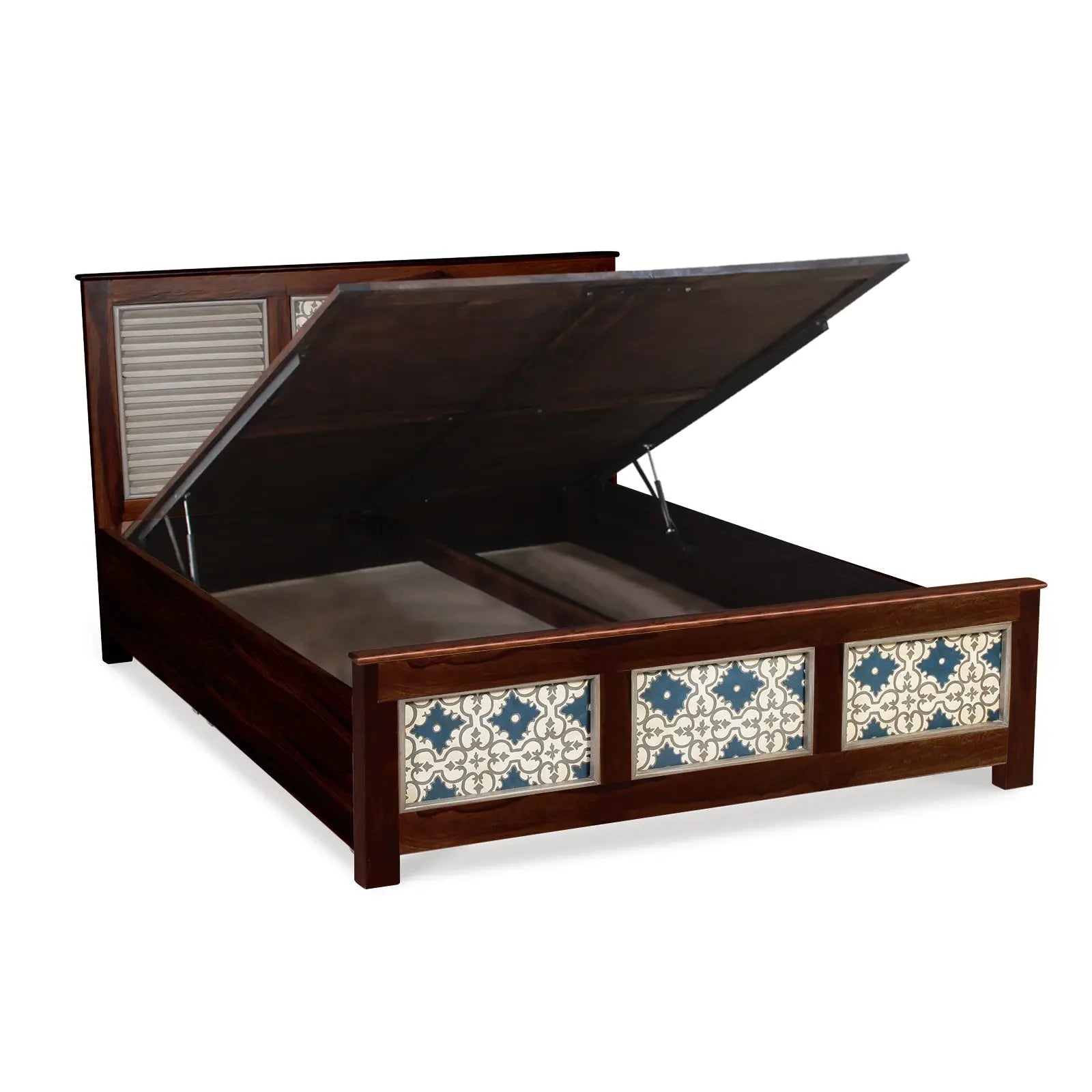 Kolam Hand Painted Solid Wood Bed