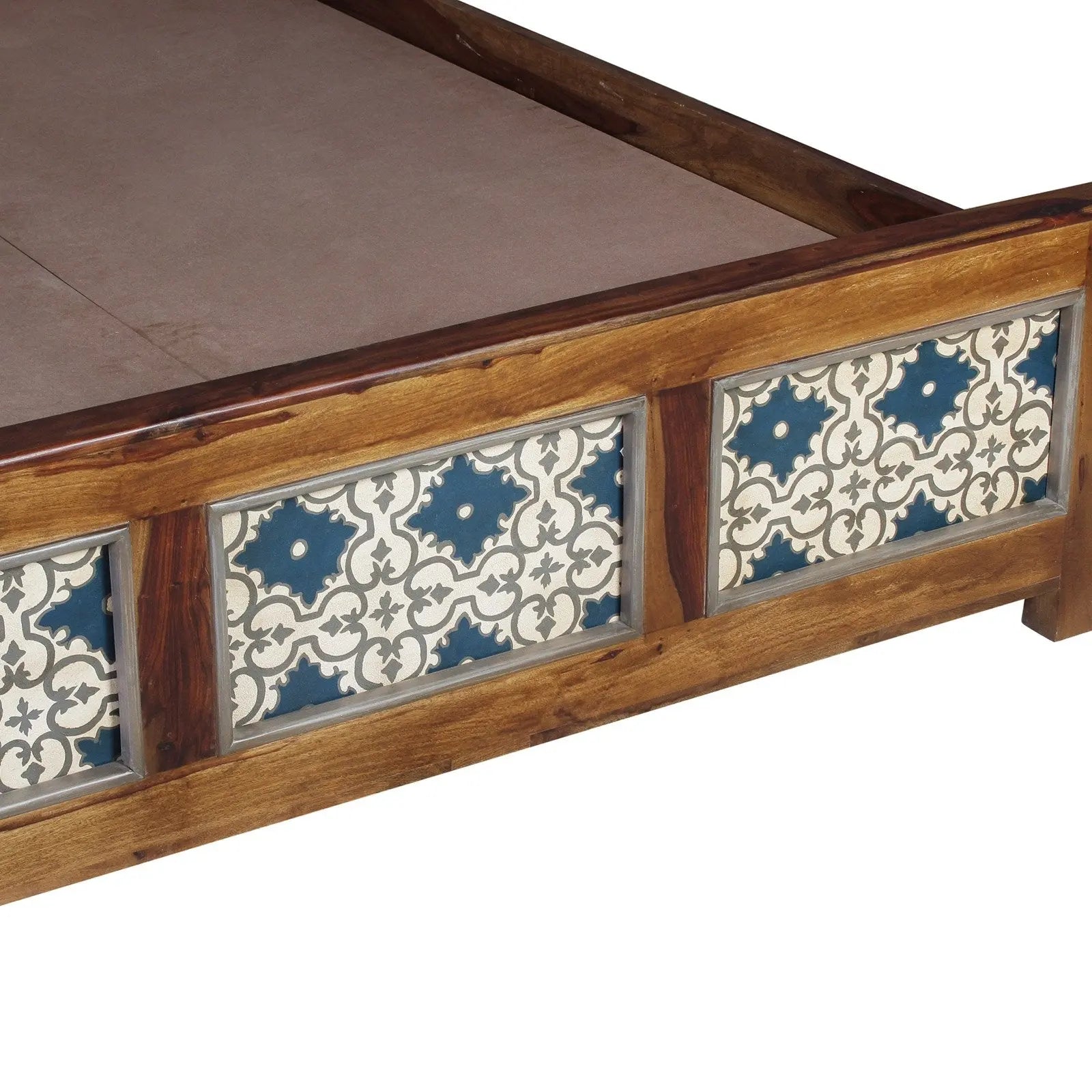 Kolam Hand Painted Solid Wood Bed