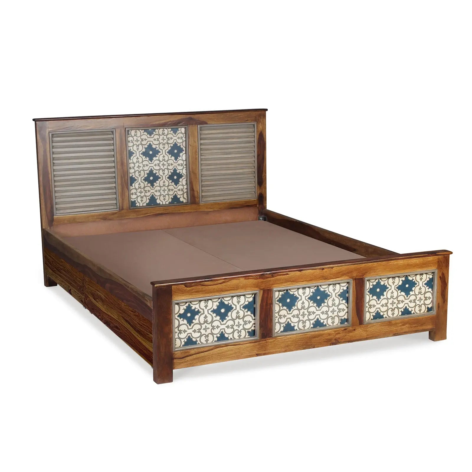 Kolam Hand Painted Solid Wood Bed