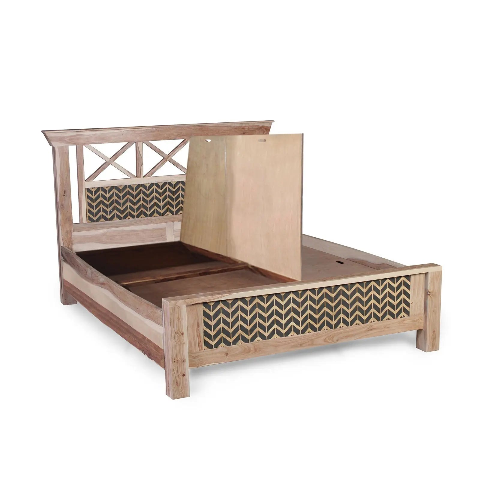 Margot Hand Painted Solid Wood Bed with Storage