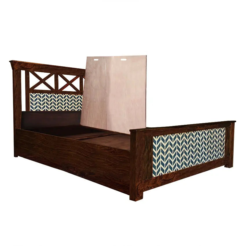 Margot Hand Painted Solid Wood Bed with Storage