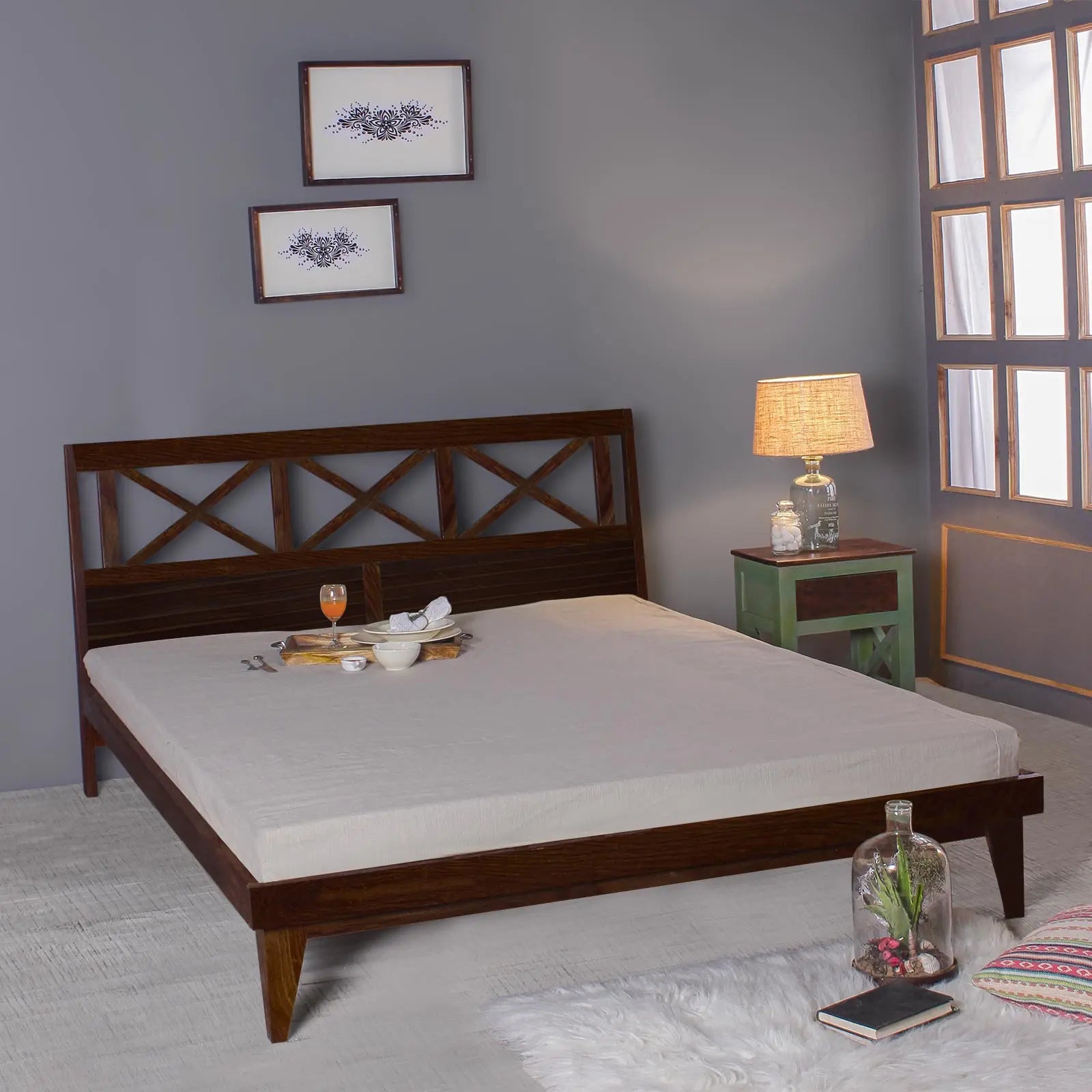 Mavis Solid Sheesham Wood Bed
