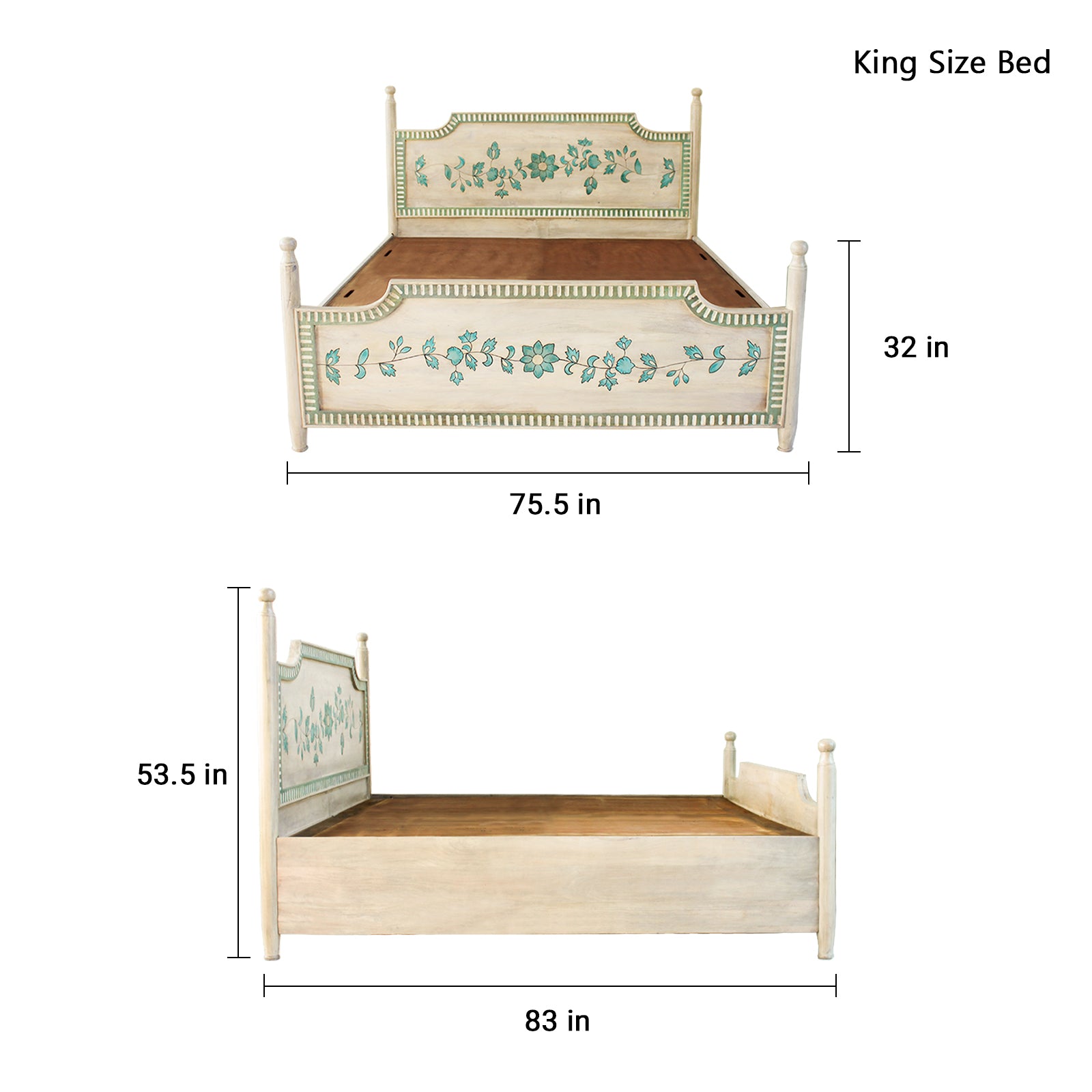 Athens Solid Wood Bed