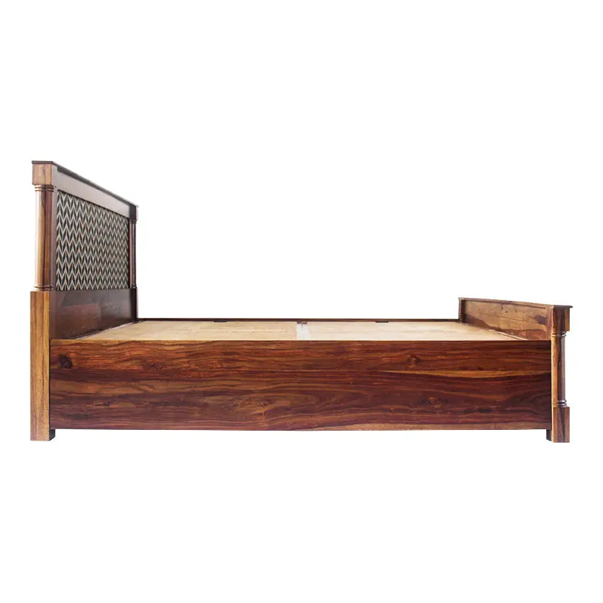 Raison Hand Painted Solid Wood Bed with Storage