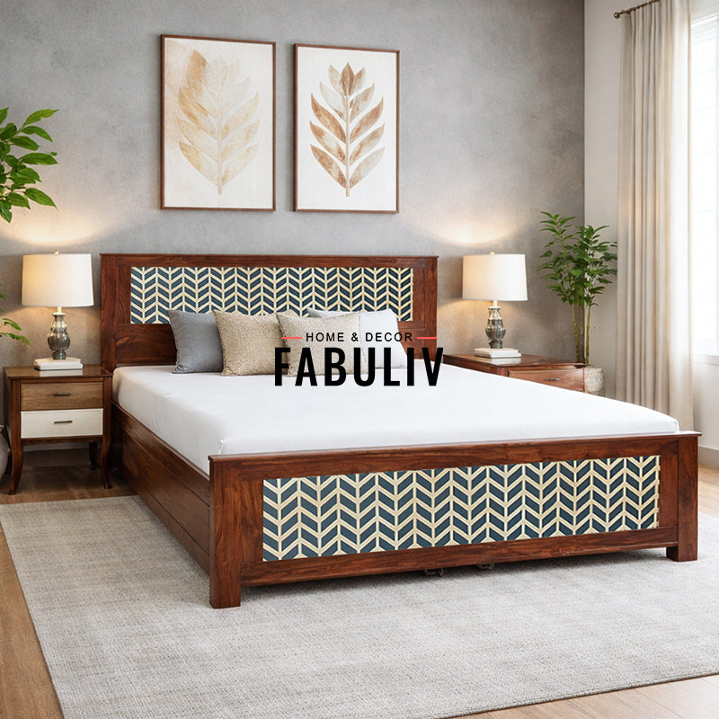 Baltoro Solid Sheesham Wood Bed with 2 Drawers