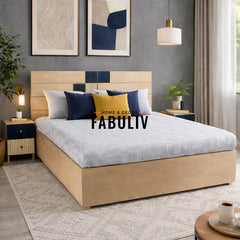Drippy Blue Double Bed with Box Storage