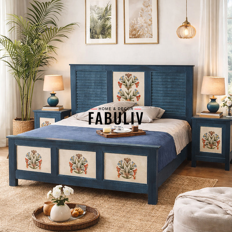 Dorris Hand Painted Solid Wood Bed