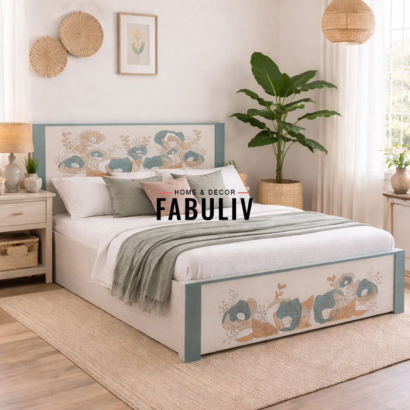 Santorini Solid Wood Bed