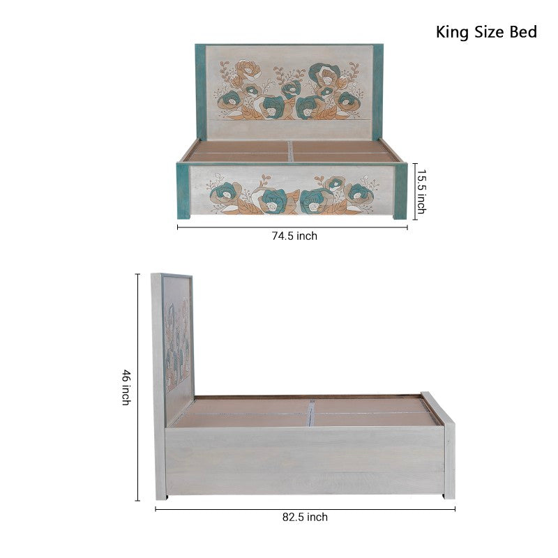 Santorini Solid Wood Bed