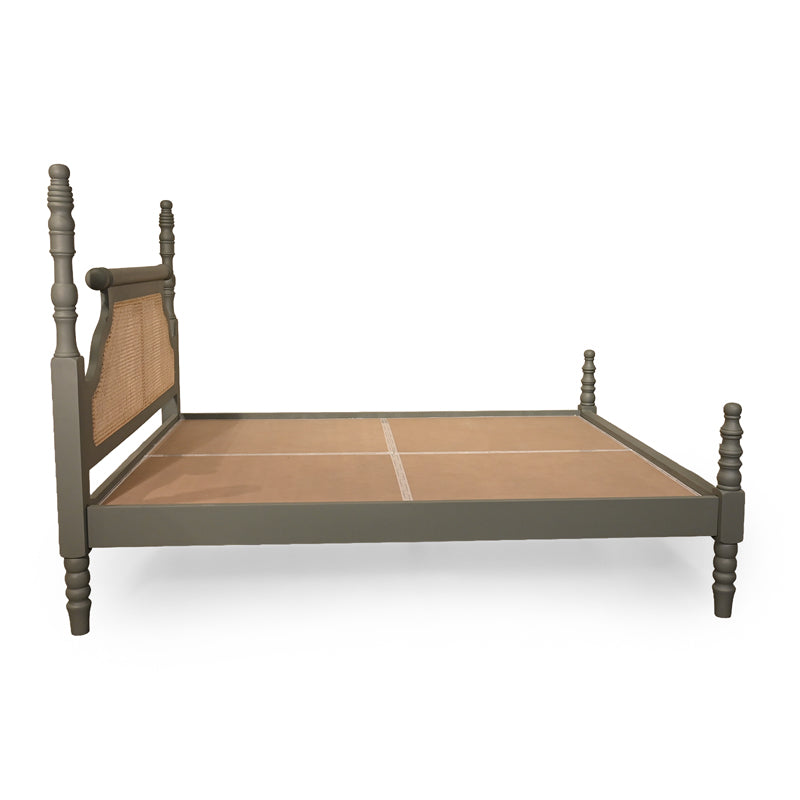 Aviora Solid Wood Bed with Rattan