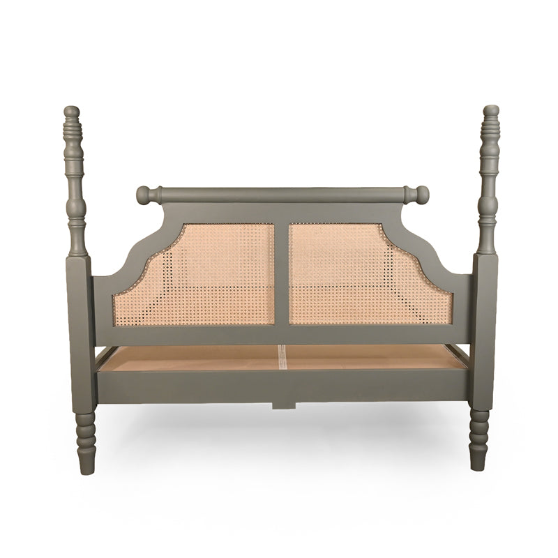 Aviora Solid Wood Bed with Rattan