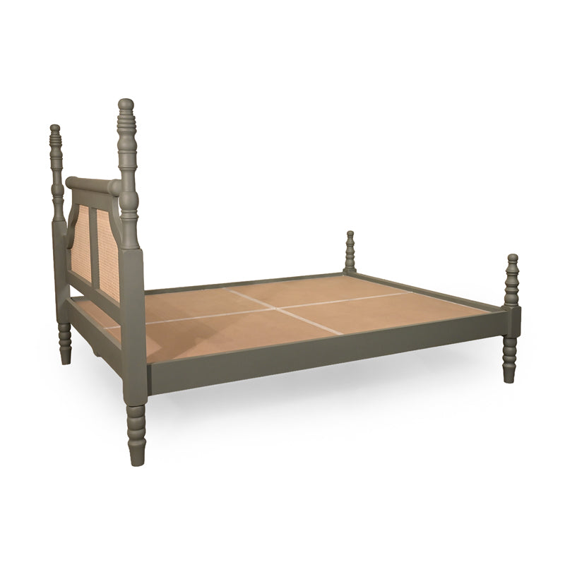 Aviora Solid Wood Bed with Rattan