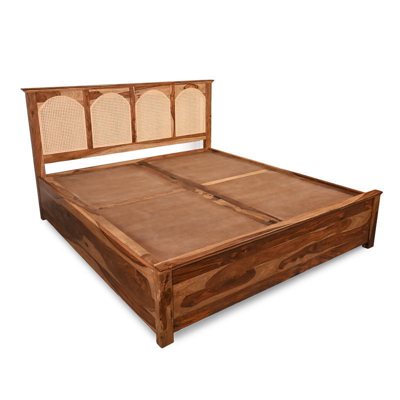 Velario Solid Sheesham Wood Bed with Storage