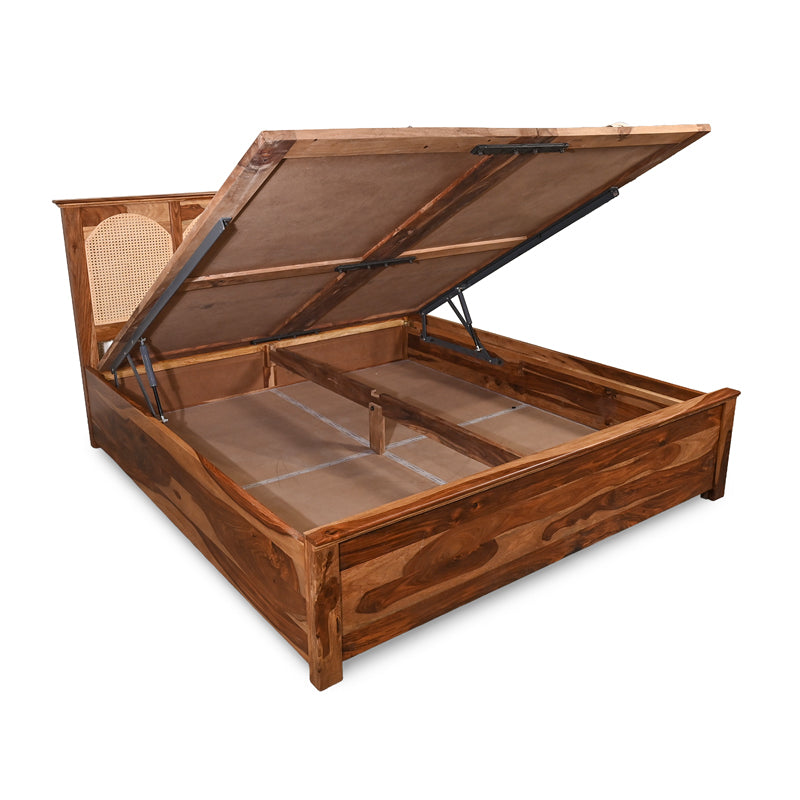 Velario Solid Sheesham Wood Bed with Storage