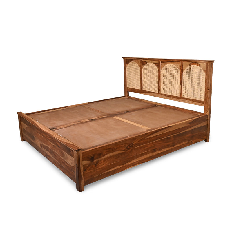 Velario Solid Sheesham Wood Bed with Storage