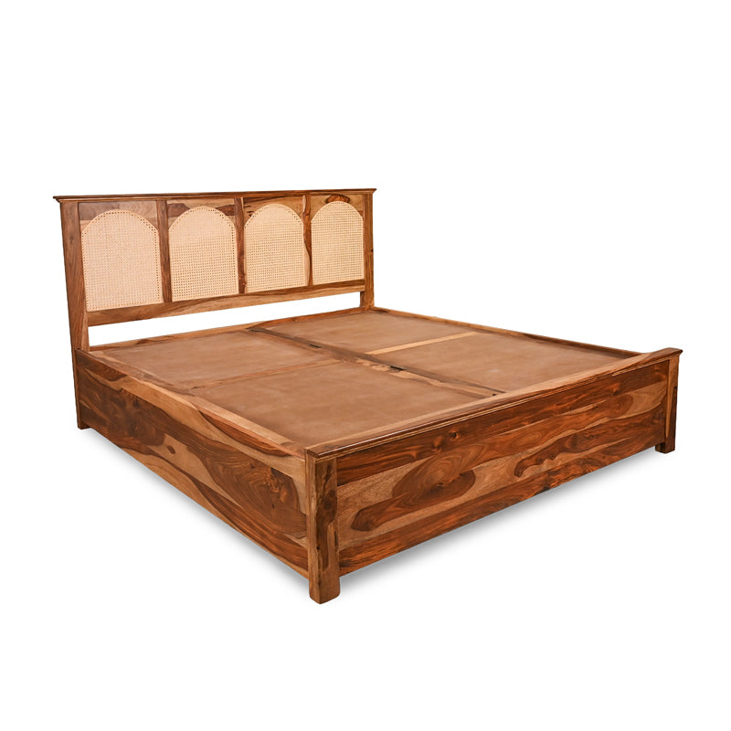 Velario Solid Sheesham Wood Bed with Storage
